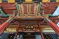 Seson-in Shakado Temple Ã¤Â¸âÃ¥Â°Å Ã©â¢Â¢Ã©â¡ËÃ¨Â¿Â¦Ã¥Â â. Colorful front entrance and Sugaruhafu bargeboard detail. Located in Nagano City, Japa